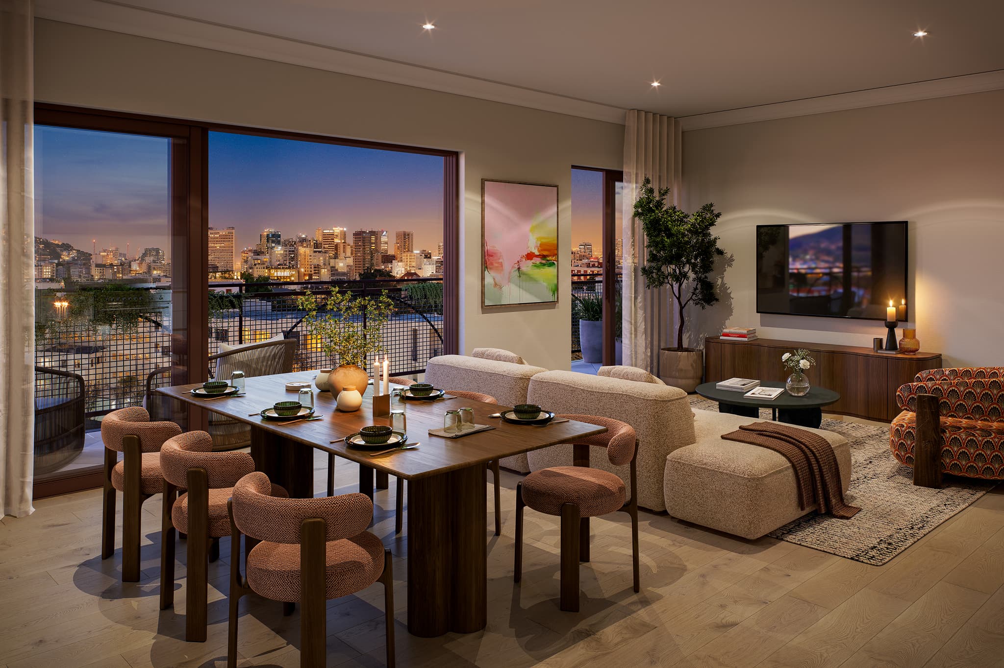 City view from interior